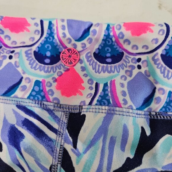 Lilly Pulitzer Luxletic Leggings Small Weekender Crop Flock Together Print Pink - Picture 5 of 9